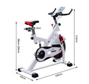 Spin Bike per Spinning Professionale con Schermo LCD Bianco 105x49x119 cm 