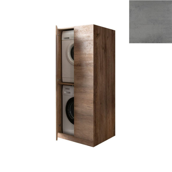 Mobile Lavanderia a Colonna per Lavatrice e Asciugatrice con Ante 70x70x174A cm in Nobilitato Unika Grigio Cemento sconto