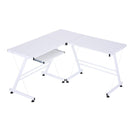 Scrivania da Ufficio Grande ad Angolo in Acciaio e MDF 130x130x73.5 cm  Bianca