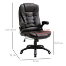 Sedia Poltrona Presidenziale da Ufficio 67x72x110-120 cm in Similpelle Marrone