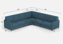 Divano Angolare 7 Posti 281x281x85 cm Karay in Tessuto Avio