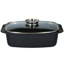 Rostiera Padella in Alluminio Casseruola con Coperchio e Sistema Aromatizzante