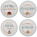 Set 4 Piattini Dolce Ø19x1,5 cm in New Bone China VdE Tivoli 1996 Le Travisate Bianco
