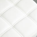 Set 2 Sgabelli Girevoli con Ruote Ø35.5x46-38 cm in Similpelle Bianco