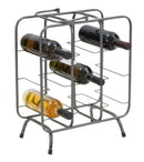 Porta Bottiglie Rack Quadrato 9 Posti 40x23x47,5 cm in Ferro Grigio