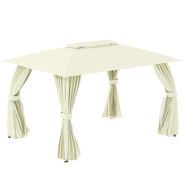 Gazebo da Giardino 3,95x2,95m in Acciaio Beige sconto