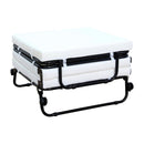 Brandina Pieghevole con Materasso per Ospiti Bianco e nero 75x65x37-48 cm 