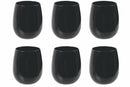 Set 6 Bicchieri Acqua in In Vetro 370 ml Villa d'Este Home Tivoli Happy Hour Shiny Black