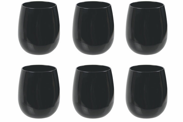 prezzo Set 6 Bicchieri Acqua in In Vetro 370 ml Villa d'Este Home Tivoli Happy Hour Shiny Black