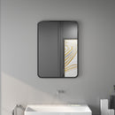 Specchio da Bagno 50x2,5x70 cm con Cornice in Metallo e Gancio Nero      