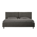 Letto Matrimoniale Imbottito in Microfibra Antea Large Grigio Varie Misure