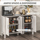 Credenza Stile Rustico Mobile Basso Multiuso 4 Ante 120x37x75 cm Grigio  