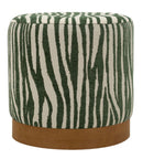 Puff Savana Verde Ø40x40 cm in Compensato e Spugna e Poliestere Verde e Marrone      