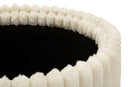 Puff Goteborg Coppia Ø40x42 cm in MDF e Spugna e Poliestere Bianco      