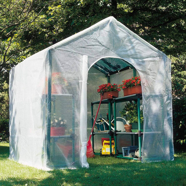 acquista Serra da Giardino a Casetta in PVC con Telo Rama Violetta Verde