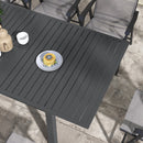 Tavolo Allungabile da Esterno per 8-10 Persone 180/240x99x74 cm in Acciaio e Alluminio Grigio Scuro