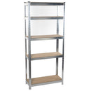 Scaffale in Metallo 5 Ripiani con Piano in Legno 170x75 cm Kinzo