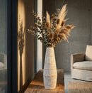 Vaso Resina Hanoi Ø17x47 cm in Resina Bianco effetto lavato      