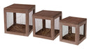 Set 3 Cubi Natalizi Decorativi con LED in Legno Marroni