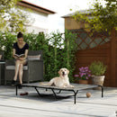 Lettino Brandina per Cani Grandi 152x94x23 cm Rialzato da Esterno in Acciaio e Rete Traspirante Grigio      