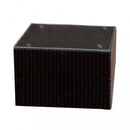 Tavolino Dallas con Vetro 60x60x42,5 h cm in Wicker Marrone