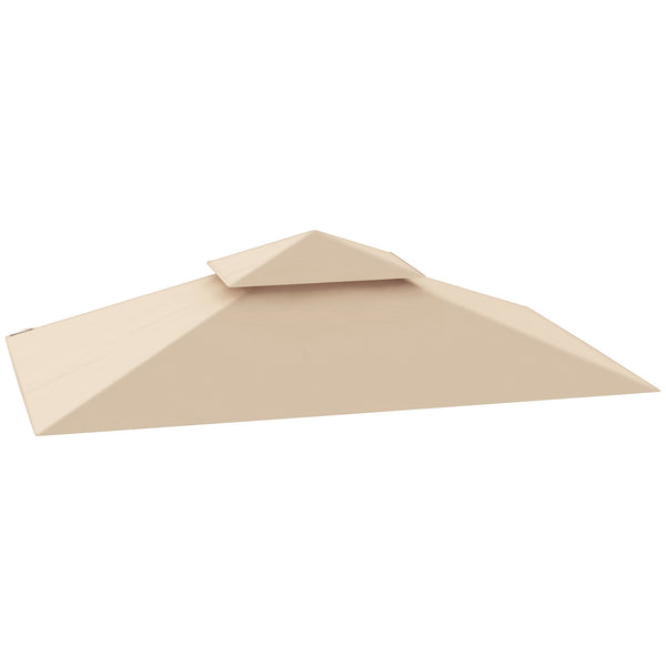 online Copertura per Gazebo da Giardino 244x152 cm a 2 Livelli in Poliestere 160gsm Beige