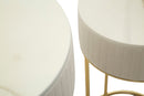 Tavolinetti Alti Wedding Rotondi Set 2 Pz Ø50x90 cm - Ø40x70 cm in Pino e MDF e Metallo      