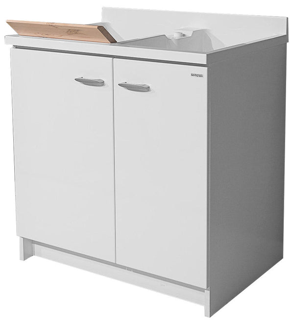 Mobile Lavatoio 80x60x85cm 2 Ante 2 Vasche Asse in Legno Montegrappa Marella Bianco online