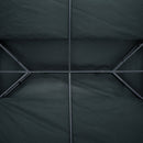 Copertura per Gazebo  a 2 Livelli  con Cinghie e 10 Fori di Drenaggio 4x3m in Poliestere Grigio Antracite