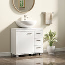 Mobile Sottolavabo Bagno 70x30x 64 cm con Armadietto in MDF Bianco      