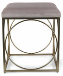 Sgabello Quadrato 40x40x46 cm in Ferro e Velluto Soriani Rosa Cipria