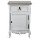 Cassettiera Cuore 1 Cassetto 1 Anta 44x34x68 h cm in Legno di paulownia Bianco