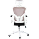 Sedia Direzionale da Ufficio 62x63x119/129 cm Ergonomica con Braccioli Pieghevoli Certificata EN1335 Bianca e Nera