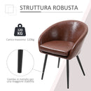Sedia Imbottita 61x58x74 cm in Similpelle Marrone