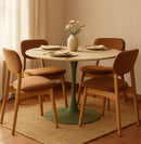 Tavolo da Pranzo Stoccolma Verde Ø120x76 cm in MDF e Ferro Verde e Crema      