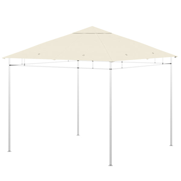 Tetto di Ricambio per Gazebo 3x3 m con Prese d'Aria e Fori di Drenaggio in Poliestere Crema sconto