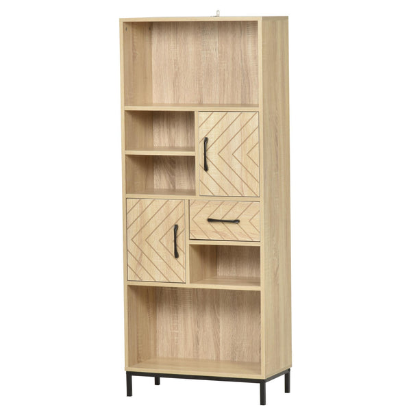 sconto Libreria 60x30x150 cm con Ante e Cassetti in Legno