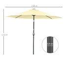 Ombrellone da Giardino Inclinabile Ø265 cm con 32 Luci LED Solari e Manovella Beige      