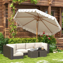 Ombrellone da Giardino Ø264x240 cm Inclinabile con Prese d'Aria Crema   