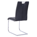 Set 2 Sedie Design Moderno in Metallo con Rivestimento in Pelle PU Nero 