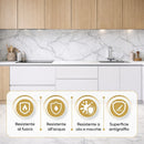 Set 6 Pannelli Decorativi Area 4,3 mq 120x60 cm Rivestimento Murale Effetto Marmo in PVC Bianco     