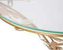 Comodino da Muro Butterflies 44,5x24,5x34,5 cm in Ferro e Vetro Oro      
