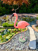 Fenicottero Rosa Decorativo H 80 cm per Laghetti da Giardino