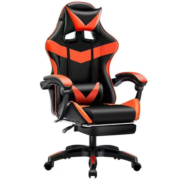 online Sedia da Gaming Ergonomica con Poggiapiedi e Cuscini in PVC Rosso e Nero