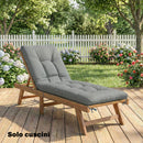 Cuscino per Chaise Lounge 198 x 65 cm da Esterno UV50+ Imbottitura in Cotone PP Grigio Chiaro      