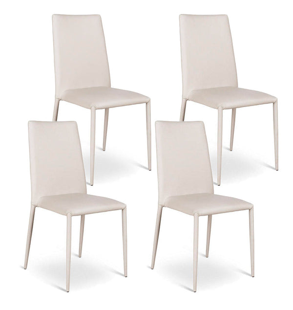 prezzo Set 4 Sedie 40x42xH96 cm in Similpelle Cleo Grigio Chiaro