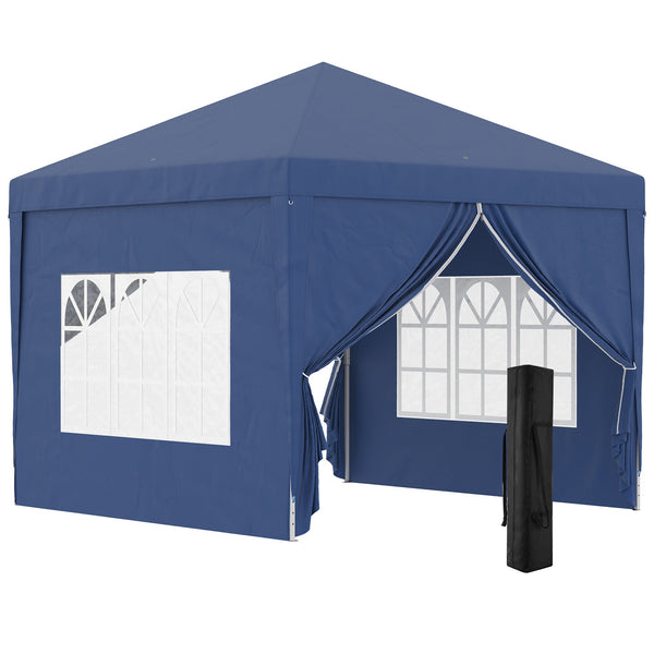 prezzo Gazebo Pieghevole da Giardino 2,95x2,95x2,58m in Acciaio e Tessuto Oxford Blu