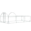 Pollaio Gabbia per Galline da Esterno 570x280 cm in Acciaio Grigio Argento