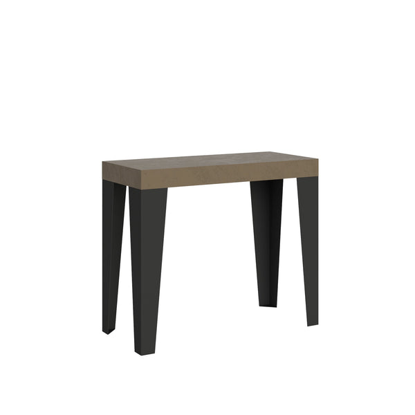 Consolle Allungabile 90-300x40x77 cm Flame Premium Tortora Telaio Antracite sconto