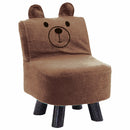 Sedia Poltrona per Bambini 30x30x45 cm Design Orsetto Morbido Marrone